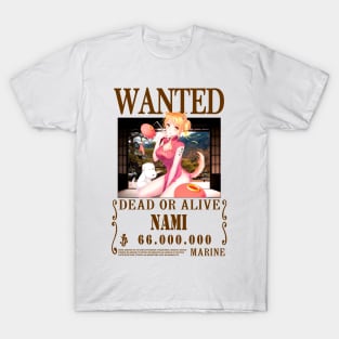 Nami One Piece Fashion Wanted T-Shirt